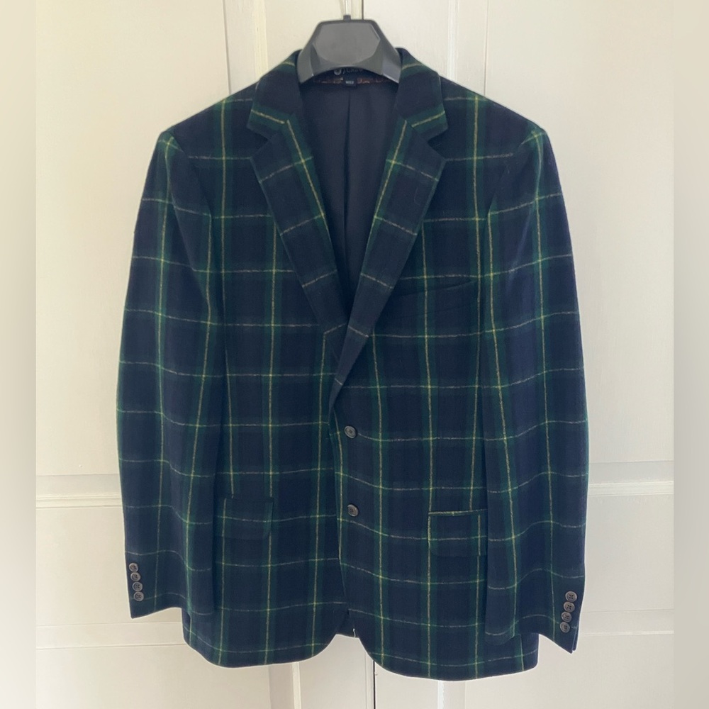 J. Crew Men’s Tartan Plaid Wool Sport Coat. Size 42 Regular.